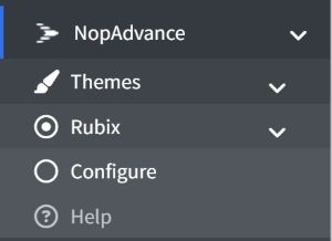 Rubix theme admin navigation menu